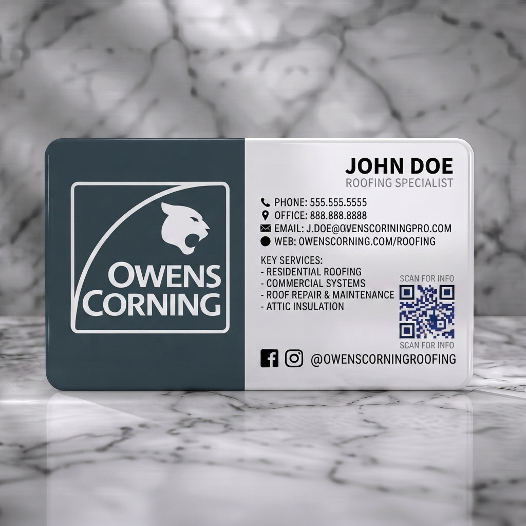 Solid white PVC business card featuring modern two-tone design, clean sans-serif typography, crisp panther logo, and essential contact icons