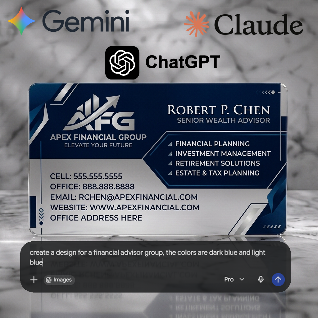 premium plastic business card design generated from AI