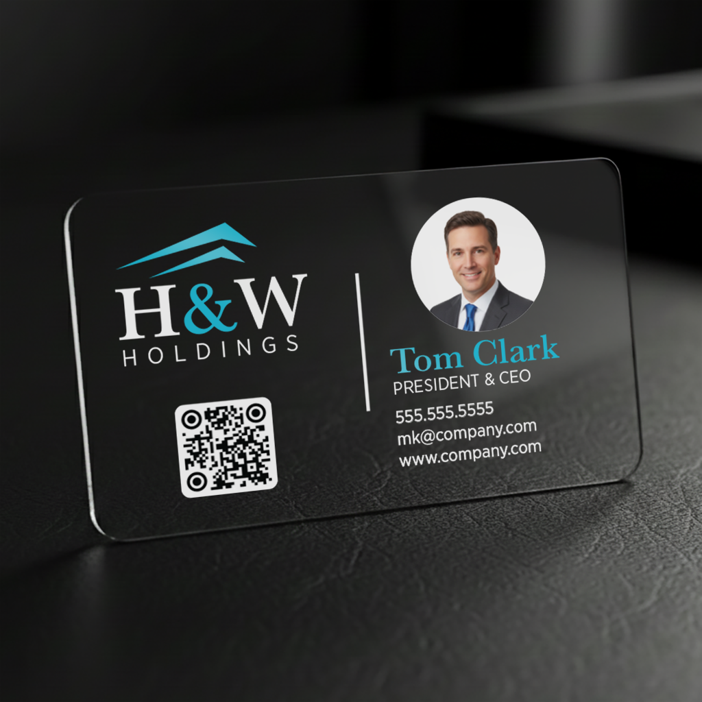 Premium Clear Plastic Business Cards view 2
