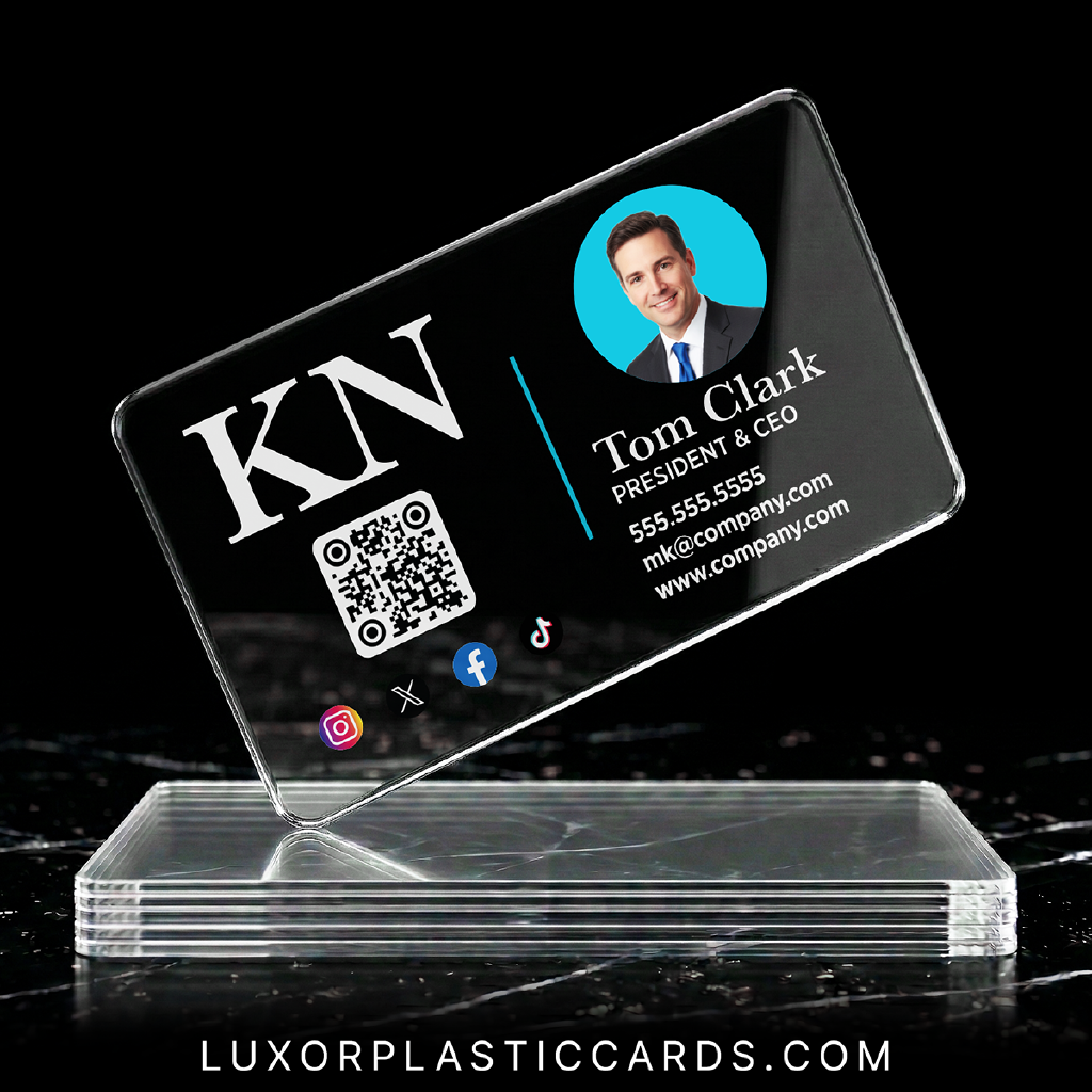 Premium Clear Plastic Business Cards view 1