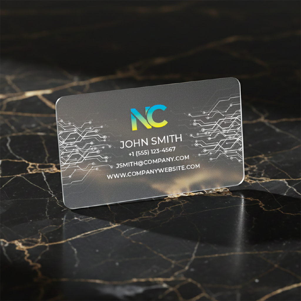 Premium Frosted Plastic Business Cards view 1