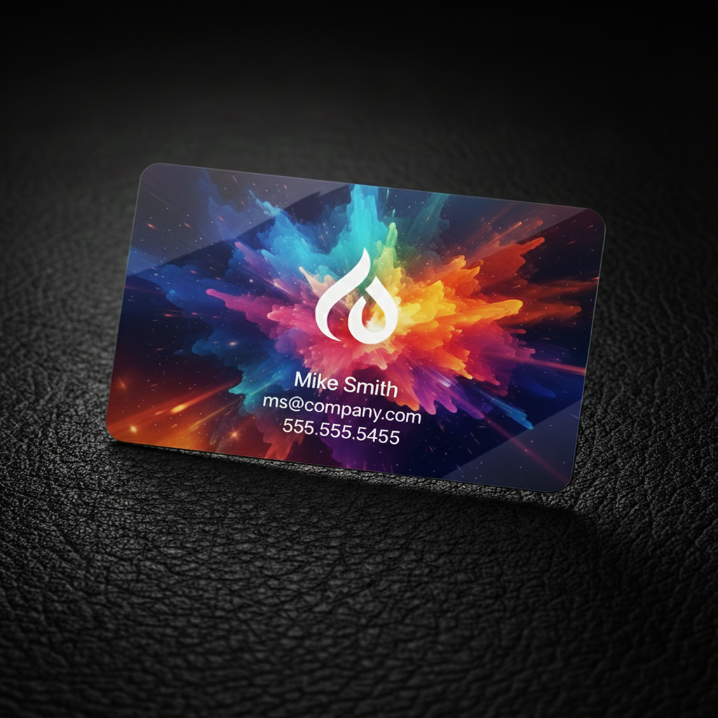 Premium Solid White PVC Business Cards view 1