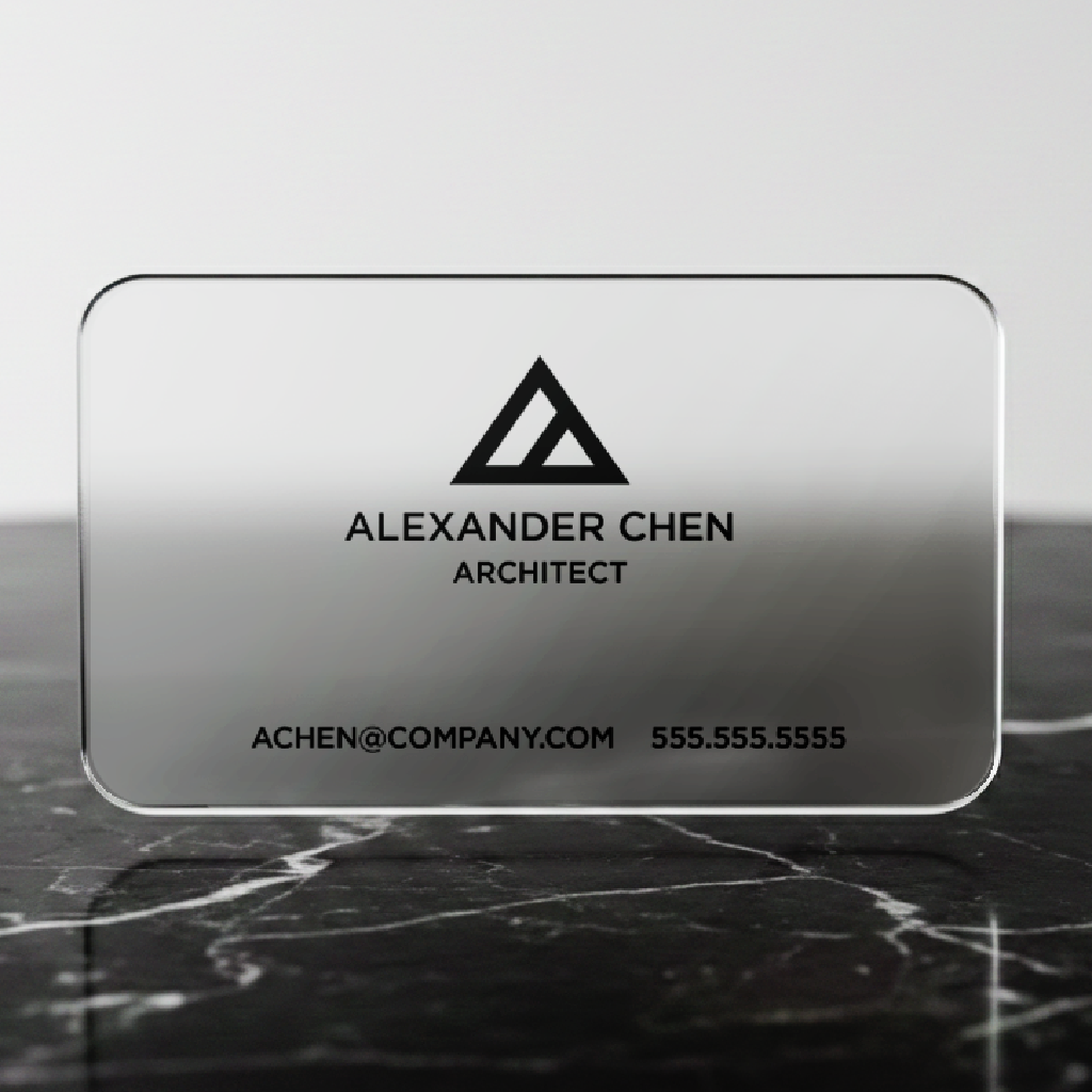 F Minimalist Black Plastic Business Card