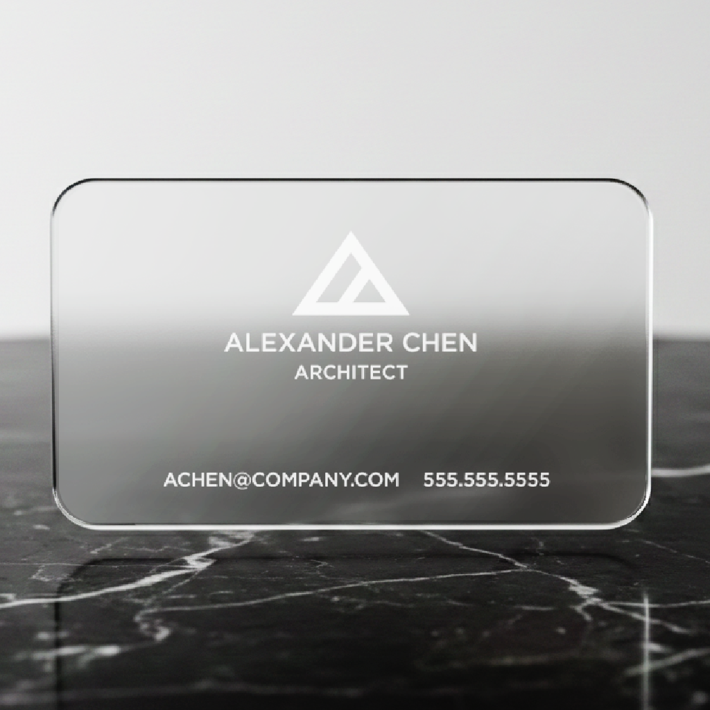 F Minimalist White Plastic Business Card