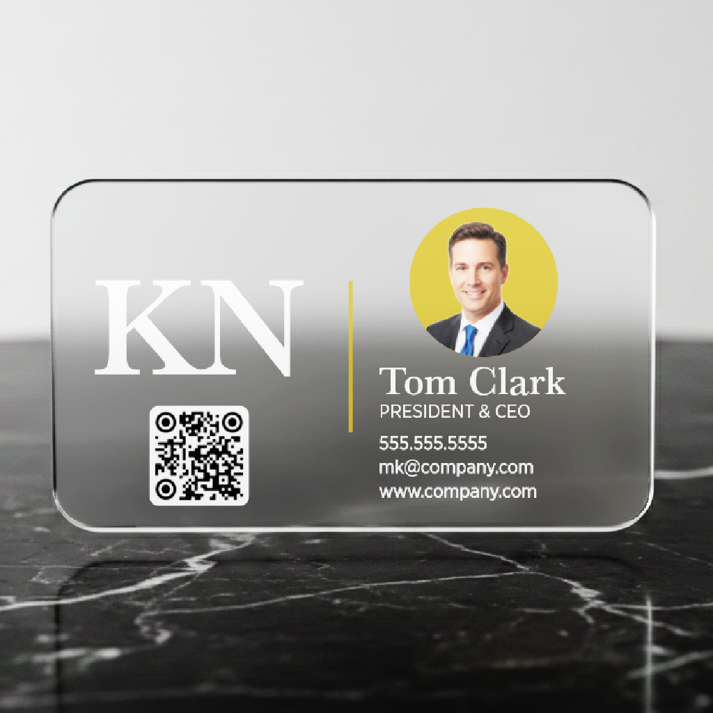 F Qr White Plastic Business Card