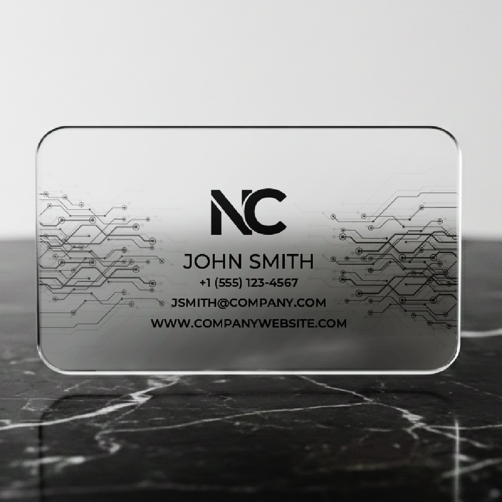 F Tech1 Black Plastic Business Card