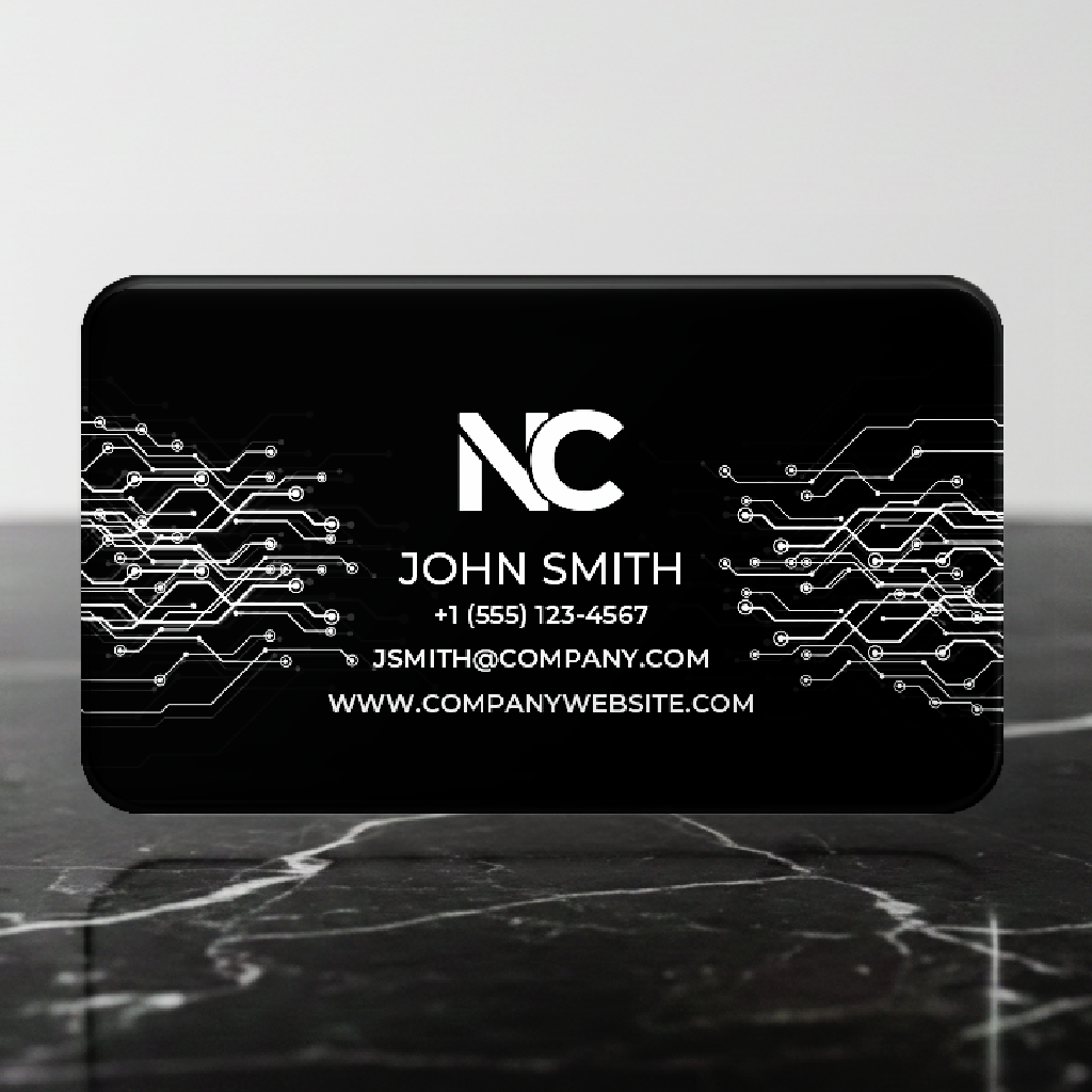 Premium Tech1 Black Solid White PVC Template