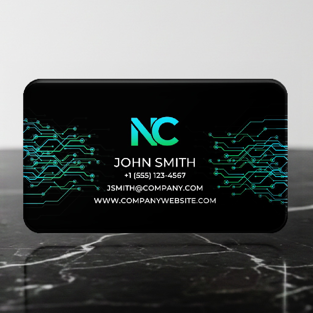 Premium Tech1 Green Solid White PVC Template